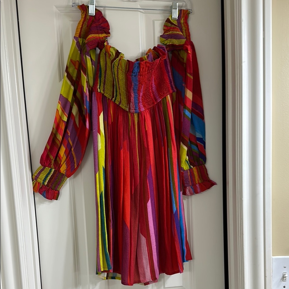 Anthropologie Multicolor Off-Shoulder Mini Dress